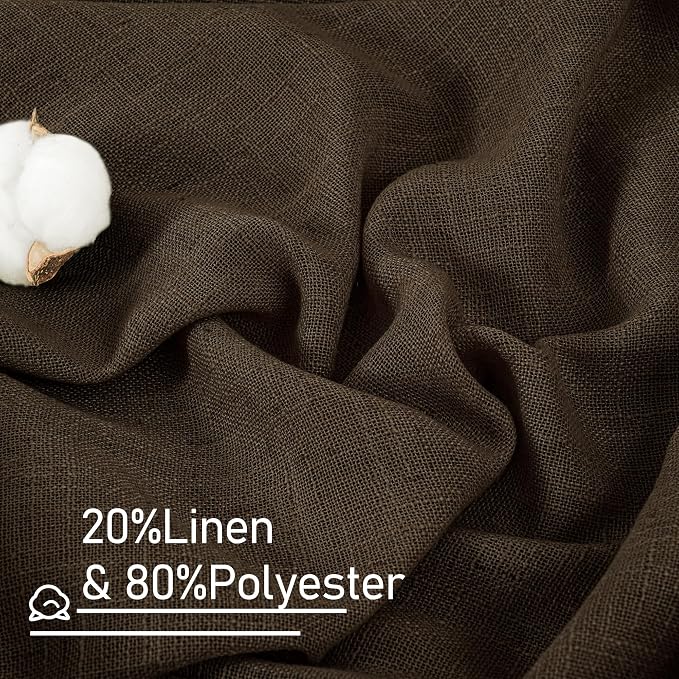 LAMIT Dark Brown Linen Curtains - Image 3