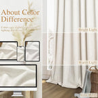 Guken Cream 100% Blackout Linen Curtains 42 Inch Wide by 84 Inch - Image 7