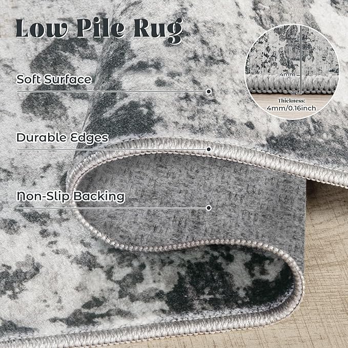 8x10 Area Rugs for Living Room, Washable Modern Abstract Large Area Rug Neutral - Image 7