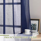 NICETOWN Linen Sheer Living Room Curtains 90 inch Long, Privacy Chic Semi Sheer - Image 3
