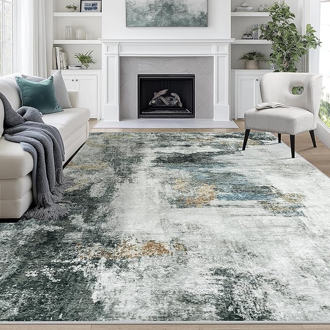 9x12 Area Rugs for Living Room Rug Washable: Abstract Large Rug for Dining Room by Aelenmu