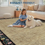 GarveeHome Washable Rugs for Living ROM 8 x 10 Large Area Rug Farmhouse Floral - Image 7