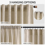 Nanspring Taupe Burlywood Curtains 72 Inches Long - Image 2