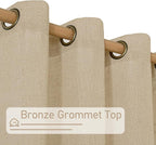 LAMIT 78 Inch Length Brown Linen Curtains - Image 3