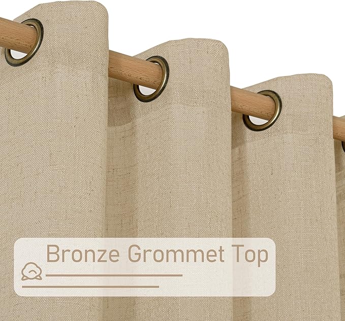 LAMIT Linen Blended Window Curtains 63 inch Length - Image 3