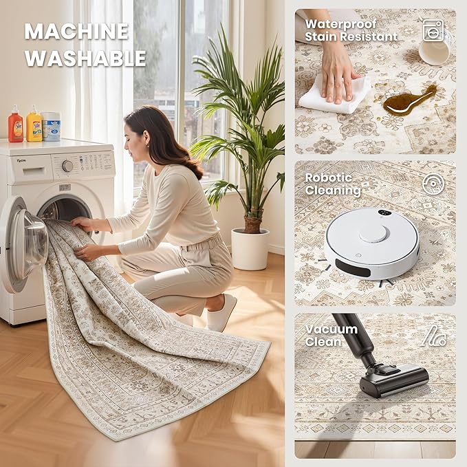 zesthome 8x10 Area Rugs for Living Room, Non-Slip Backing Washable Rugs - Image 5
