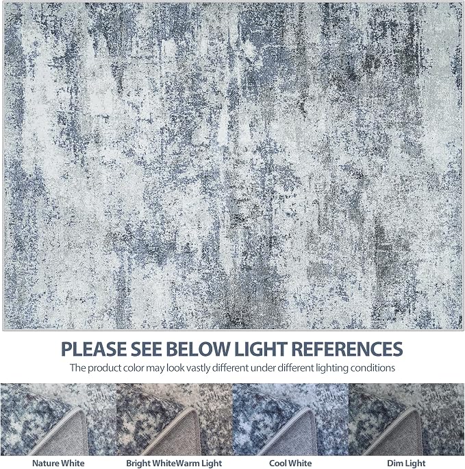5x7 Area Rugs for Living Room Rug Washable: Abstract Tumble Large Rug for - Image 7