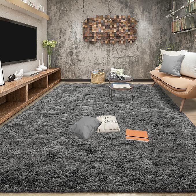 Tepook Fluffy Large Rugs for Living Room, Shag Area Rug 6x9 Soft Carpet for by Tepook