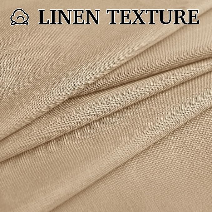 RYB HOME Linen Sheer Curtains for Living Room Bedroom, Back Tab 108 inches - Image 5