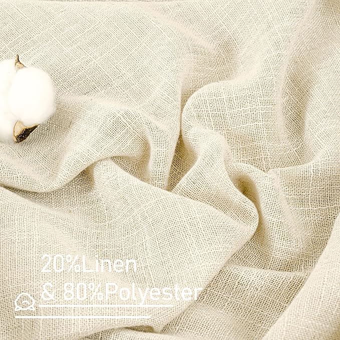 LAMIT Faux Linen Curtains 63 inches Long - Image 2