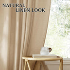 RYB HOME Linen Sheer Curtains for Living Room Bedroom, Back Tab 108 inches - Image 6