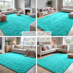 6x9 Area Rugs for Living Room Rug: Soft Fluffy Shag Teal Blue Rugs for Bedroom - Image 7