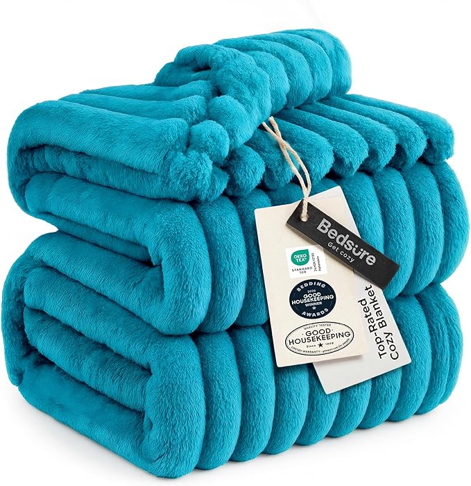Bedsure GentleSoft Teal Fleece Blanket by BEDSURE