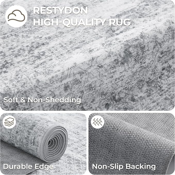 8x10 Area Rugs for Living Room, Non-Slip Backing Large Washable Rug for Nursery - Image 7