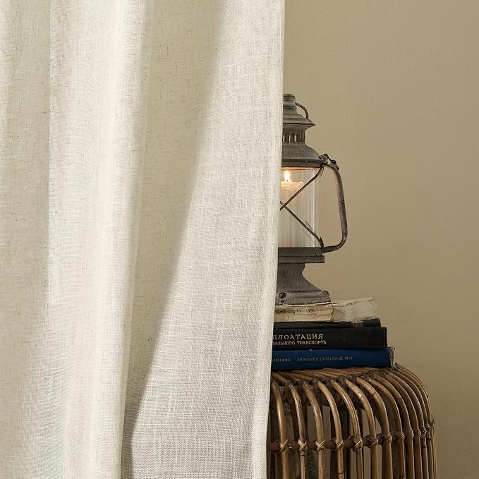 Joydeco Linen Curtains 84 Inch Length 2 Panel Sets, Light Filtering Curtains - Image 6
