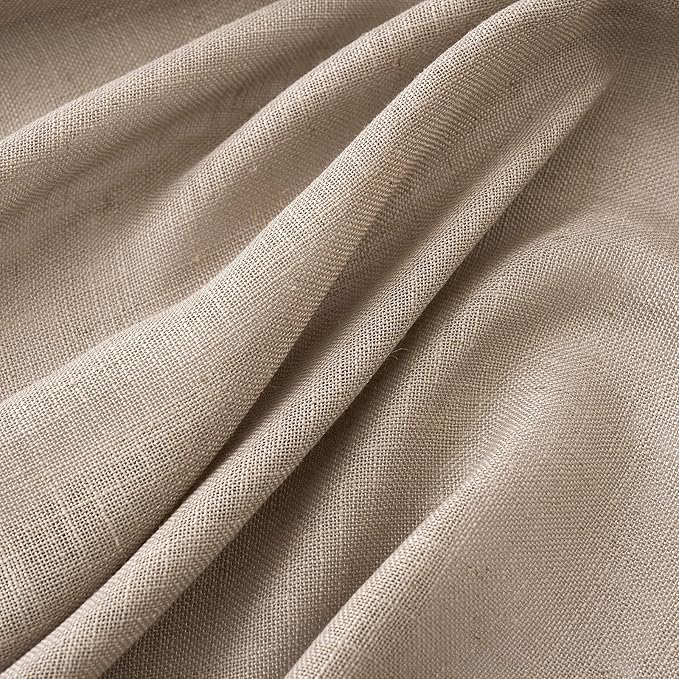 MIULEE Taupe Linen Curtains 90 Inch Length 2 Panels - Image 4
