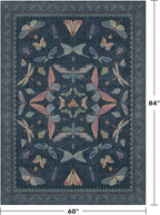 5x7 Navy Blue Boho Rugs for Living Room, Stain Resistant Non Slip Area Rug for - Image 2