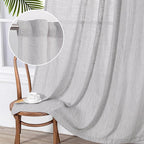 MYSKY HOME Grey Curtains 84 Inch Length, Living Room Curtains & Drapes Boho by MYSKYHOME