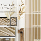Nanspring Tan Linen Curtains 63 Inches Long - Image 3