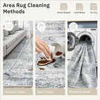 Area Rug 10x12 Vintage Washable Living Room Large Gray Carpet Non Slip Bedroom - Image 7