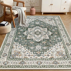 4x6 Area Rugs for Living Room: Washable Rug Soft Vintage Boho Medallion Carpet - Image 2