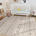 Nakagishi 5x8 Area Rug Living Room: Washable Boho Large Neutral Soft Farmhouse - Image 8