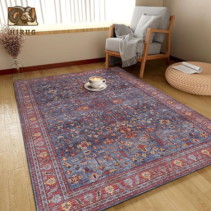 Washable Area Rug 8' x 10' Vintage Traditional Persian Mat - Image 4