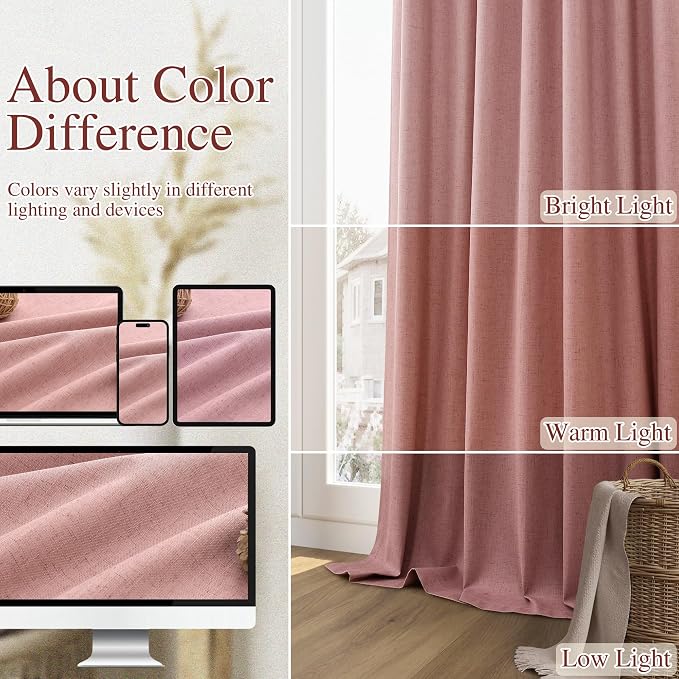 Guken 100% Blackout Curtains 90 Inch Length 2 Panels Set - Image 7