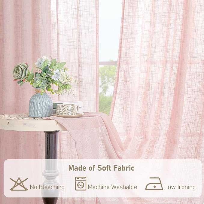 LAMIT Linen Curtains for Living Room 84 inch Length 2 Panels, Light Filtering - Image 8