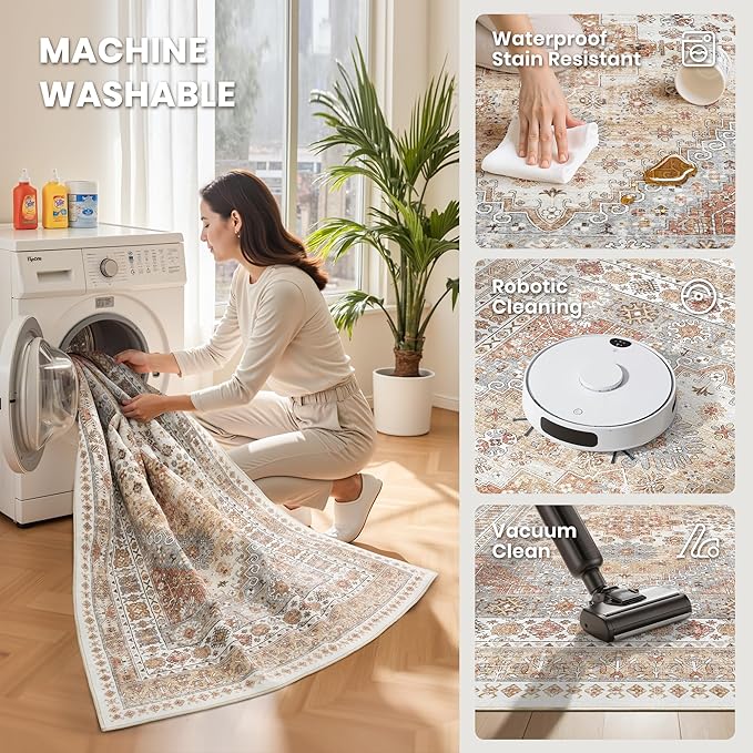 zesthome 8x10 Area Rugs for Living Room, Non-Slip Backing Washable Rugs - Image 5