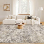 Nakagishi 9x12 Area Rugs Living Room: Washable Abstract Large Neutral Soft Rug - Image 4