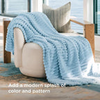 Bedsure GentleSoft Blue Throw Blanket - Image 3