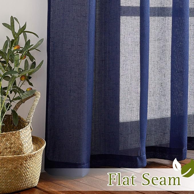 NICETOWN Linen Textured Sheer Curtains 84 inch Long - Image 6