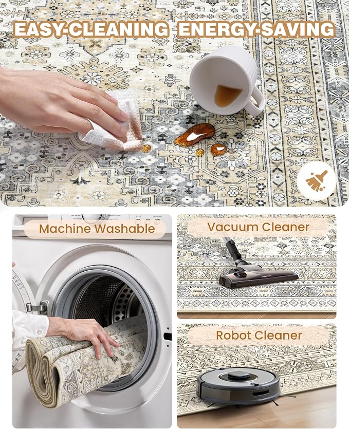 Area Rugs 5x7, Ultra-Thin Washable Rugs - Image 8
