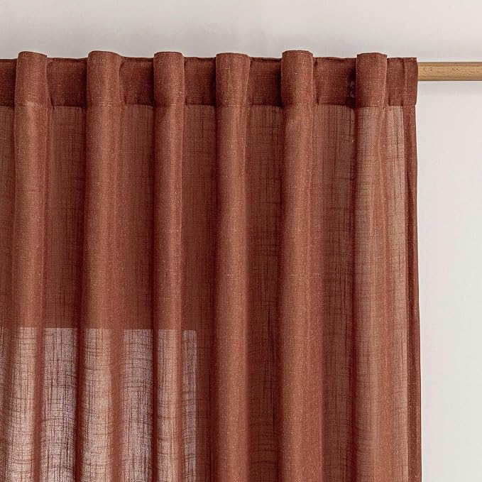MYSKY HOME Semi Sheer Curtains 72 Inch Length - Image 2
