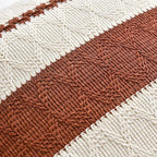 Fancy Homi Set of 1 Rust Boho Decorative Throw Pillow Covers 18x18 Inch - Image 4