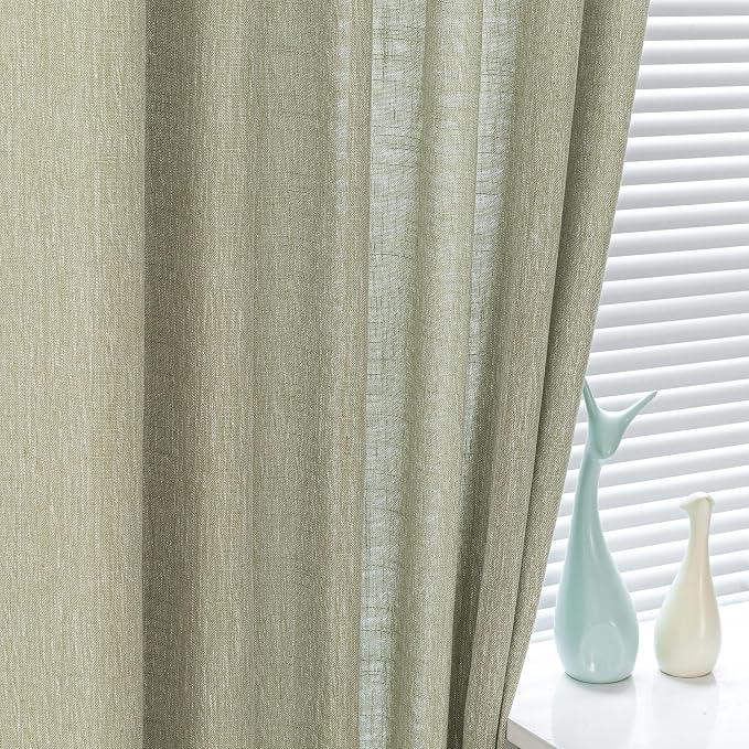 MYSKY HOME Patio Sage Curtains for Sliding Door, Living Room Curtains & Drapes - Image 4