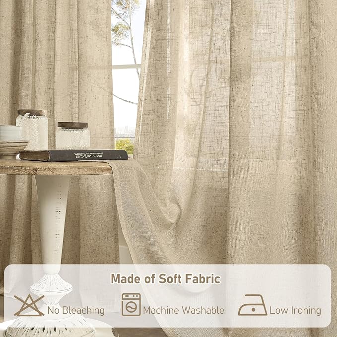 LAMIT Living Room Linen Curtains - Image 8