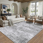 PureCozy 8x10 Grey Area Rug Washable Modern Abstract Living Room Carpet Non - Image 2