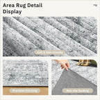 10x14 Area Rugs for Living Room, Non Slip Machine Washable Vintage Rugs - Image 7
