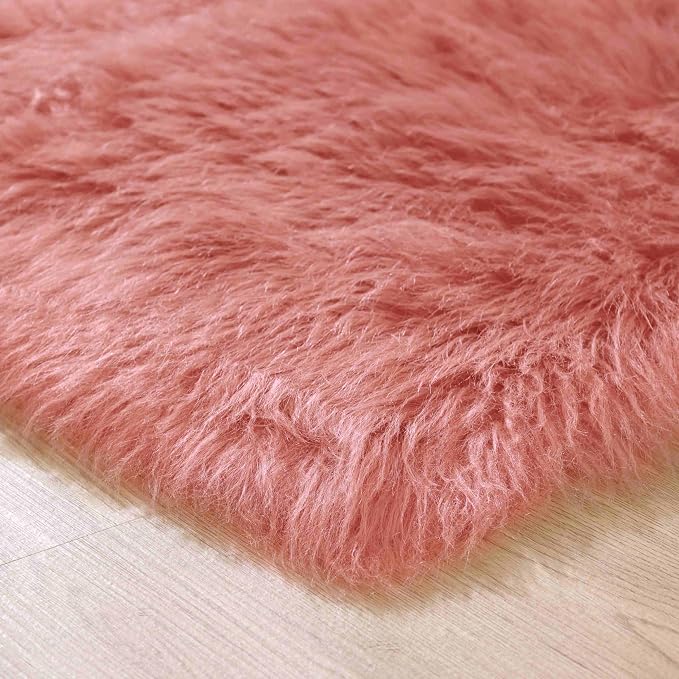 Goolela Pink Area Rug 8x10 Fluffy Fuzzy Furry Rug - Image 7