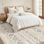Nakagishi 10x14 Area Rugs Living Room: Washable Boho Large Neutral Soft - Image 5