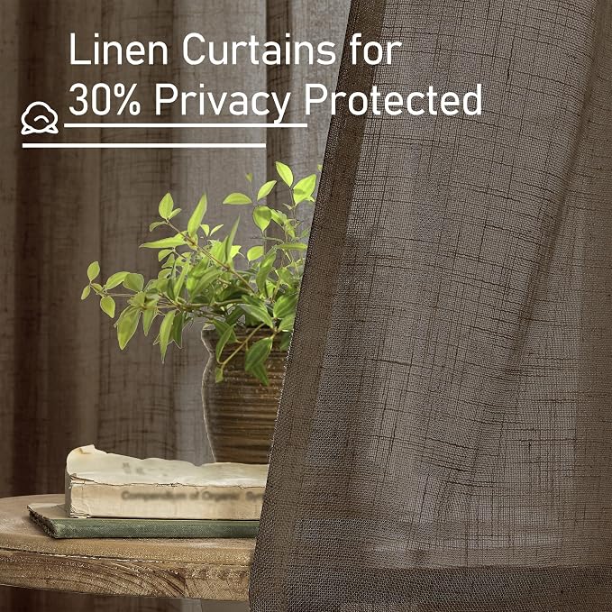 LAMIT Dark Brown Linen Curtains - Image 6