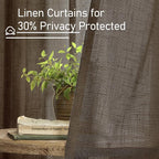 LAMIT Dark Brown Linen Curtains - Image 6