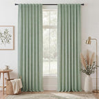RYB HOME Sage Green 100% Blackout Curtains 96 inches Long, Thermal Insulated by RYBHOME