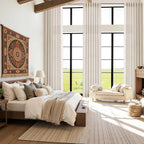 Cream Beige Linen Curtains 132 Inch Length - Image 6