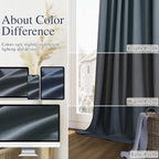 Guken 100% Blackout Linen Curtains 96 Inch Length 2 Panels Set - Image 7
