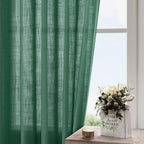 Extra Long Dark Green Linen Curtains 120 Inch - Image 4