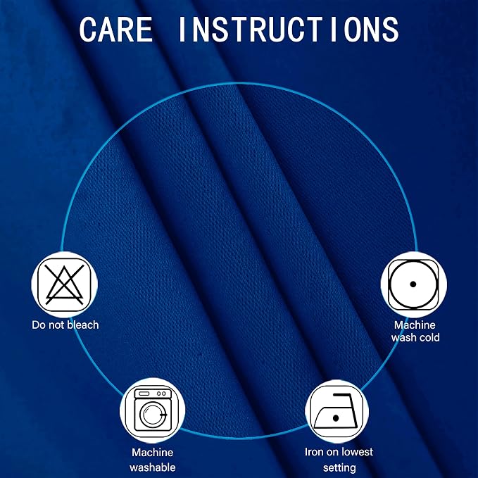 LEMOMO Blackout Curtains 66 x 95 inch/Royal Blue Curtains Set of 2 - Image 4