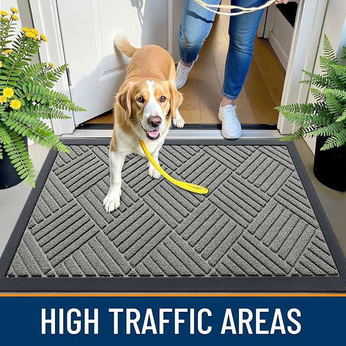 OLANLY Front Door Mat Outside Entrance 47x32, Heavy Duty Sturdy Natural Rubber - Image 5